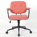 Button Mid Back Swivel Desk Chair With Curved Armrest - Pink Home Essentials