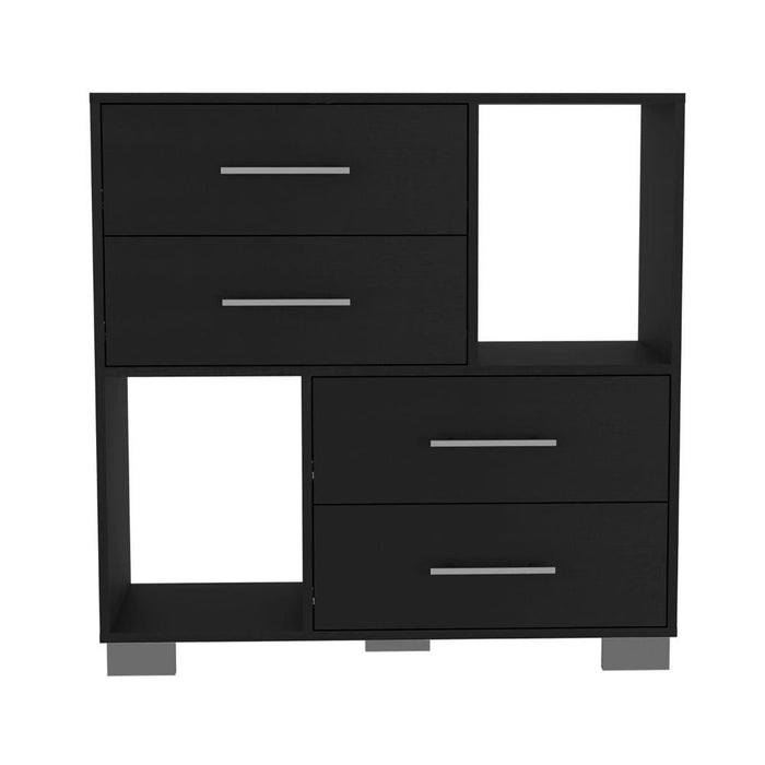 Four Drawer Dresser With Cubes - Black