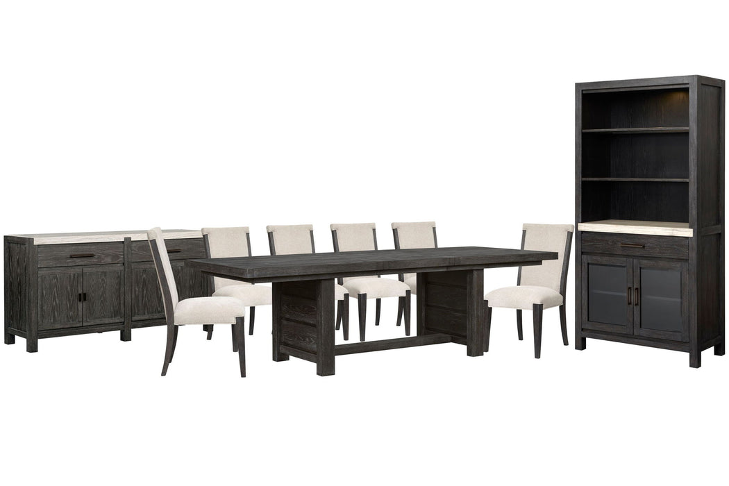 Plum Creek - 9 Piece Extendable Trestle Dining Table Set Magnussen Furniture