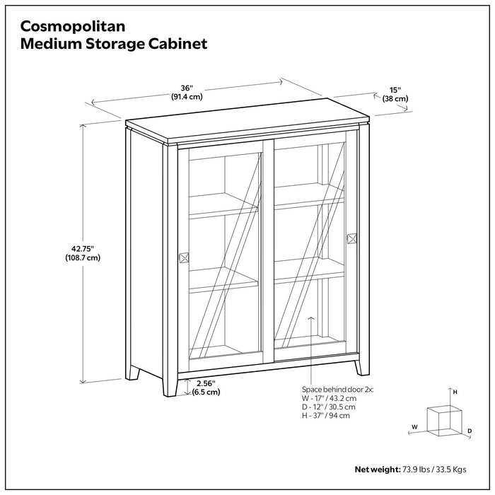 Cosmopolitan - Handcrafted Medium Storage Cabinet Simpli-Home