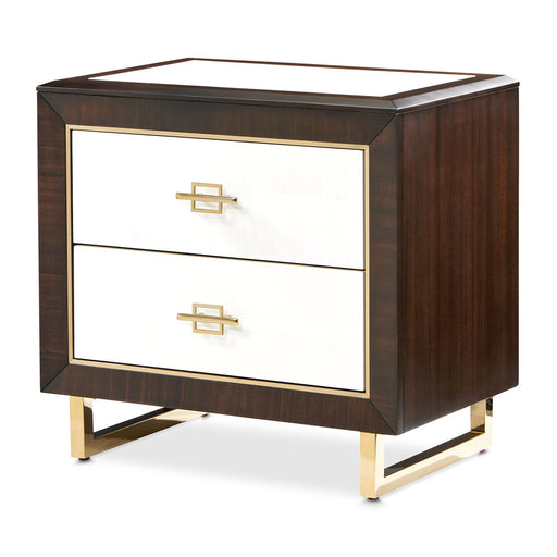 Belmont Place - Nightstand - White / Dark Brown Michael Amini