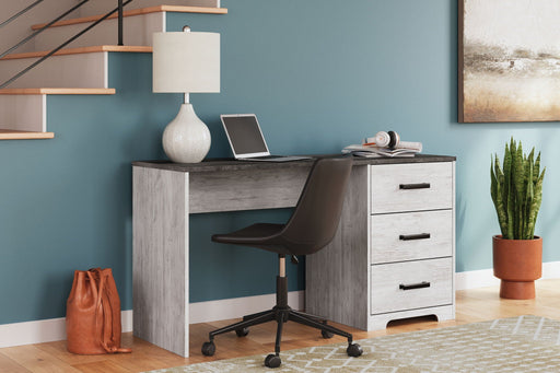 Shawburn - Home Office Desk - White / Dark Charcoal Gray Signature Design by Ashley®