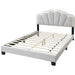 Bed With Floral Design Headboard And Built In LED Lighting Home Essentials