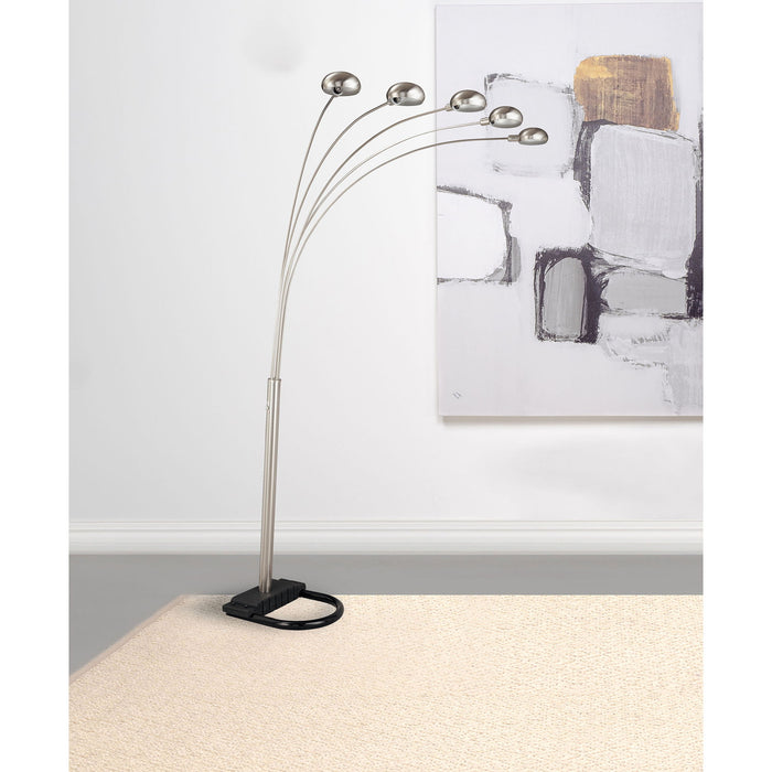 Floor Lamp With Dome Shades Lighting With 5 Round Shades - Silver Furniture Max