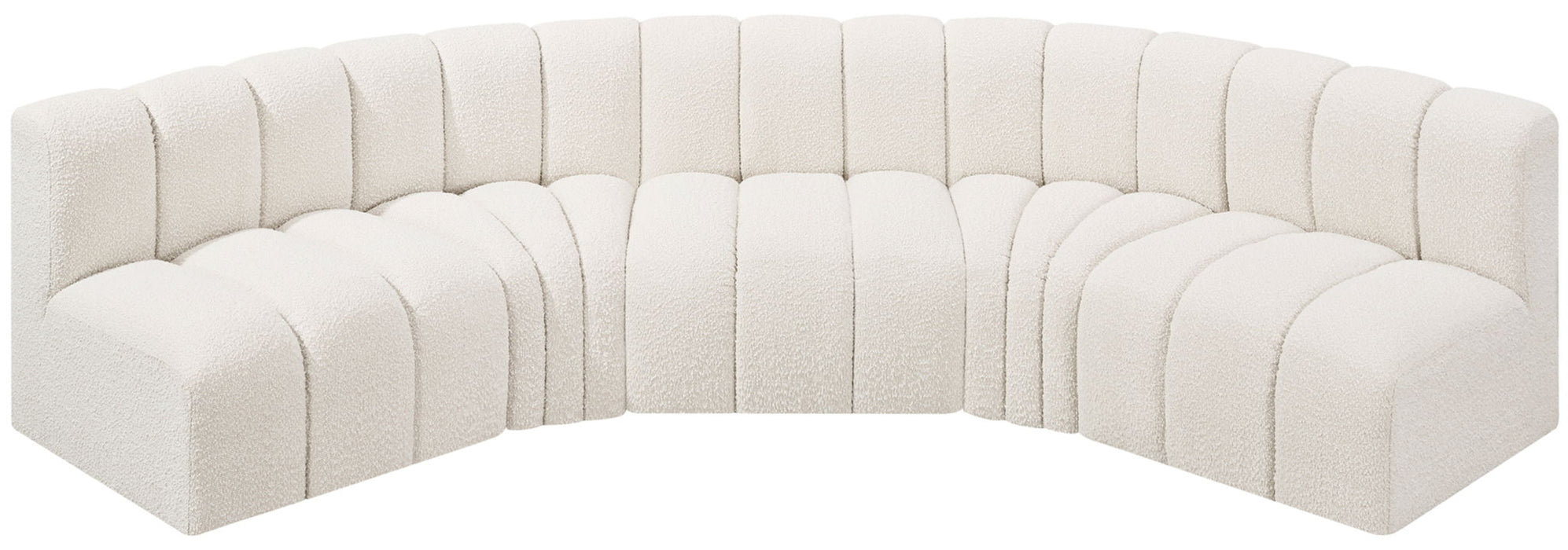 Arc - Boucle Fabric 5 Piece U-Shaped Modular Sofa Meridian Furniture