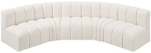 Arc - Boucle Fabric 5 Piece U-Shaped Modular Sofa Meridian Furniture