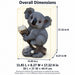 Koala Garden Statue Hand Painted Animal Sculpture With Log For Patio Home Decor - Dark Gray Daily Nest