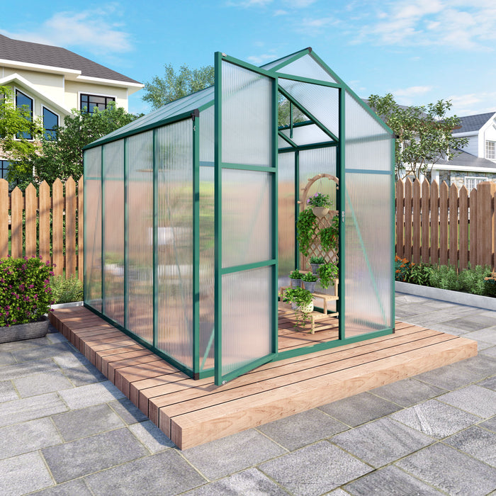 Polycarbonate Walk-In Greenhouse, Raised Base For Outdoor In All Season
