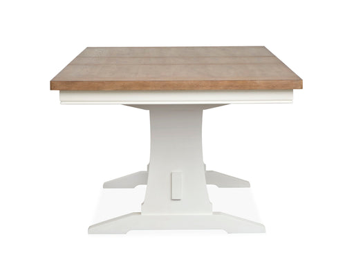 Kingston - Extendable Trestle Dining Table - Whisper White And Cerused Nutmeg Magnussen Furniture