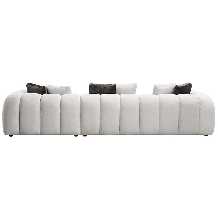 Manilla - Sectional Sofa With 8 Pillows - Ivory White Linen ACME