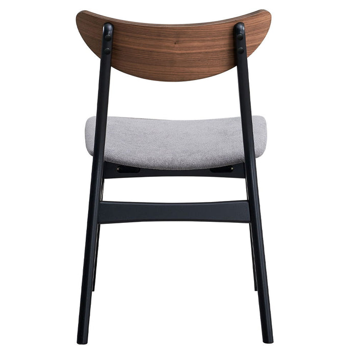 Rebi - Side Chair (Set of 2) - Gray Linen, Walnut & Black ACME