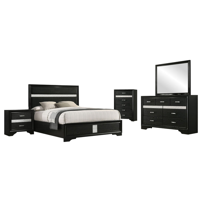 Modern Bedroom Set With Upholstered Headboard And Textured Storage Furniture Max
