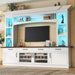 Extra Long TV Stand With 7 Color LED Lights, Adjustable Shelves & Storage Cabinets Hearth and Haven