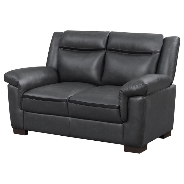 Jacob - Loveseat With Pillow Top Arms Upholstery - Gray Furniture Max