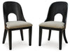 Rowanbeck - Dining Upholstered Side Chair (Set of 2) - Gray / Black Signature Design by Ashley®