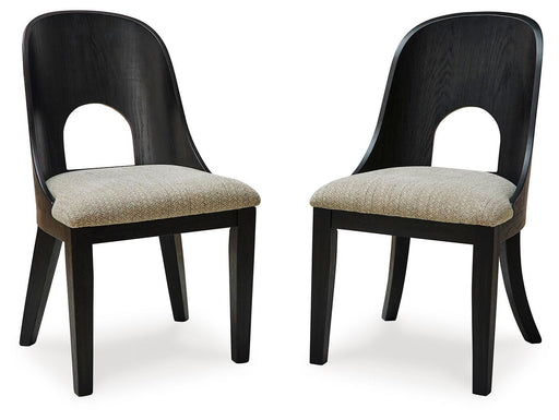 Rowanbeck - Dining Upholstered Side Chair (Set of 2) - Gray / Black Signature Design by Ashley®