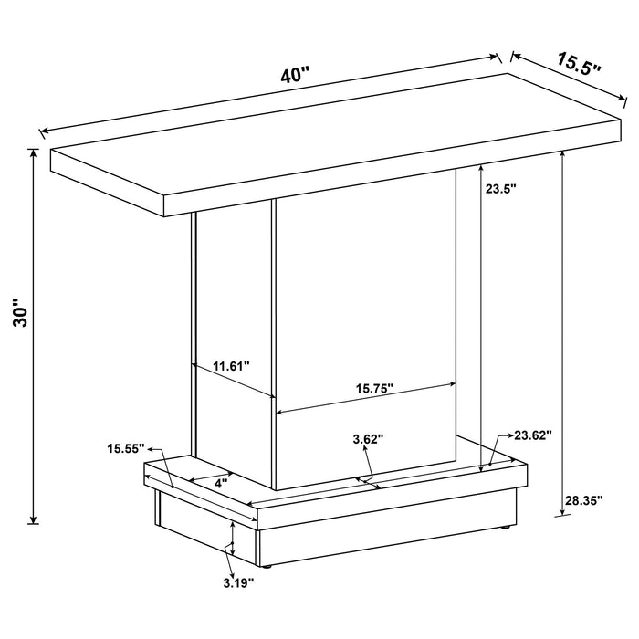 Fiona - Pedestal Console Table With Geometric Design - Cappuccino Furniture Max