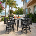 5 Piece Outdoor Bar Set With Table And Swivel Stools - Carbon / Ember Black Life Outside