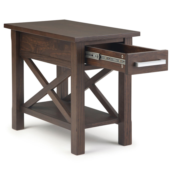 Kitchener - Narrow Side Table - Warm Walnut Brown Simpli-Home