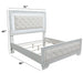 Eastern King Size Bed With LED Lights And Mirror Trim - Cream / Ivory Home Essentials