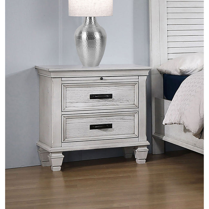 Lockeford - 2 Drawer Nightstand With Pull Out Tray - White Furniture Max