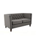 Button Tufted Loveseat, 2 Seater With Square Arm Couch For Living Room US Pride
