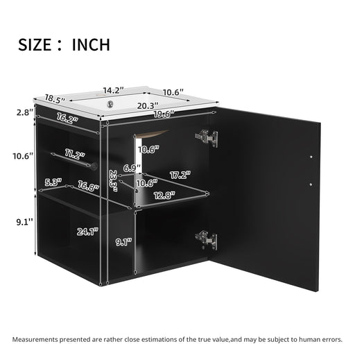 Modern Wall Mounted Bathroom Cabinet With Side Shelf And Ceramic Sink Hearth and Haven