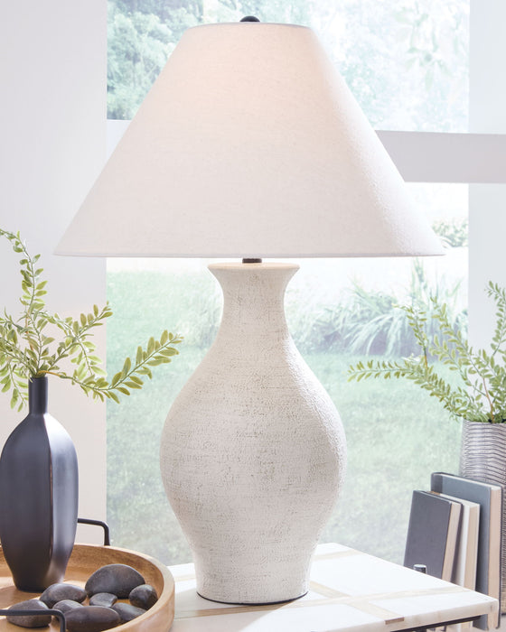 Ashbend - Ceramic Table Lamp - Antique White Signature Design by Ashley®