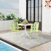 4 Piece Set Of Color Block Designed Single Chairs With Round Table - Grain Yellow / Haze Green / Tropical Orange / White Home Essentials