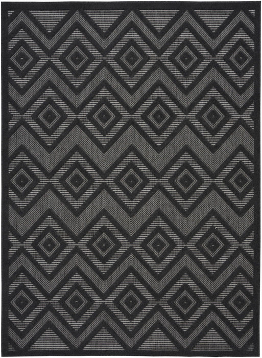 4' X 6' Argyle Indoor / Outdoor Area Rug - Charcoal Black