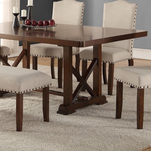 Dining Table With Leaf And Unique X Design Base - Cherry Home Essentials