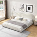 Upholstered Platform Bed Frame With Curved Headboard Home Essentials
