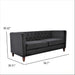 Button Tufted Loveseat, 2 Seater With Square Arm Couch For Living Room US Pride