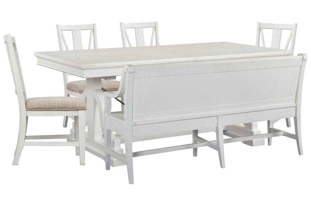 Heron Cove - Extendable Trestle Dining Table Set Magnussen Furniture