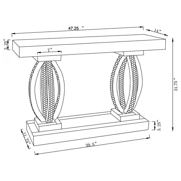 Drea - Entryway Sofa Console Table - Silver Furniture Max