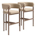 Ruge - Barstool (Set of 2) - Beige Zuo Modern