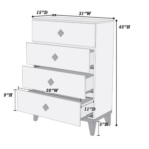 Bedroom Chest Of Drawers With 4 Drawer Storage - Gray / Gray Home Essentials