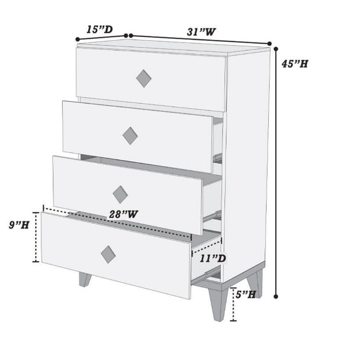 Bedroom Chest Of Drawers With 4 Drawer Storage - Gray / Gray Home Essentials