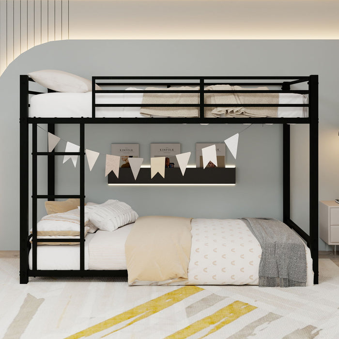 Bunk Bed With Noise Reduction And Safety Guardrail Home Essentials