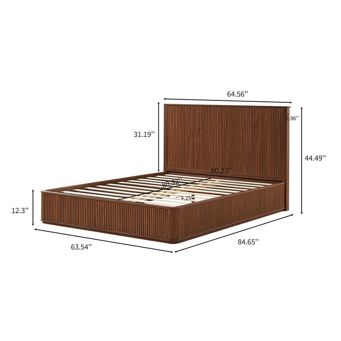 Wave Pattern Headboard Platform Bed Frame Hearth and Haven