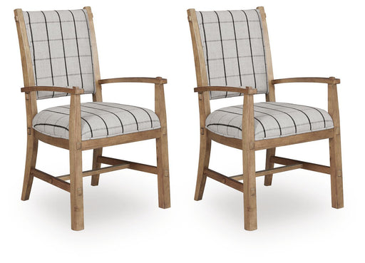 Ridgester - Dining Upholstered Arm Chair (Set of 2) - Light Brown Benchcraft®