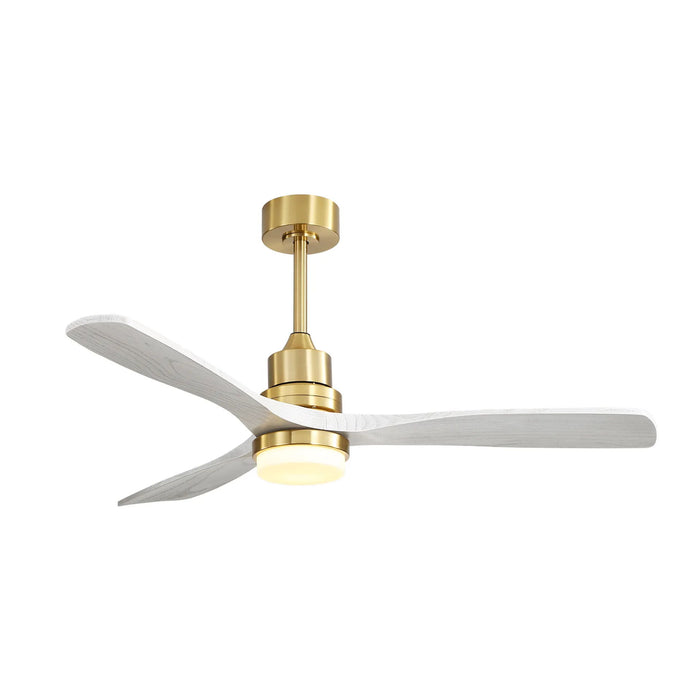52" Ceiling Fan With Dimmable LED Light, 3 Blades, DC Motor, Remote Control - Gold Daily Nest