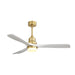 52" Ceiling Fan With Dimmable LED Light, 3 Blades, DC Motor, Remote Control - Gold Daily Nest