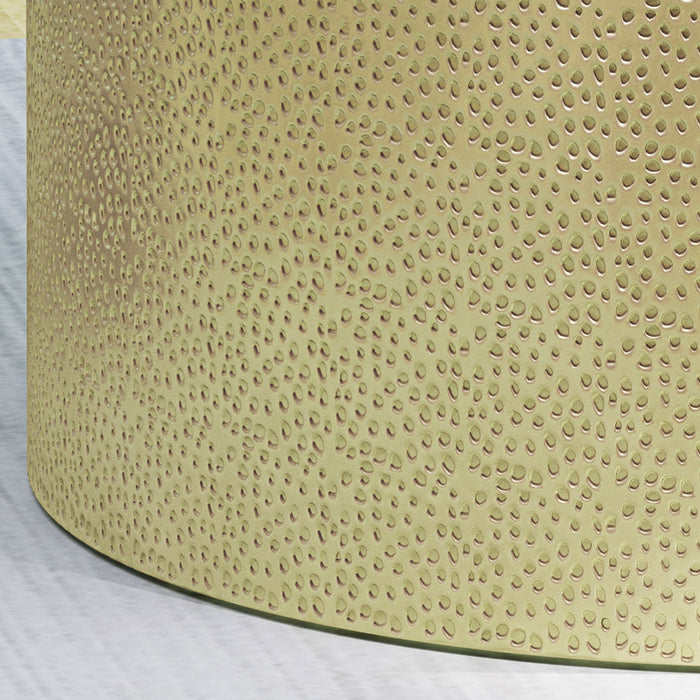 Braeburn - Handcrafted Round Coffee Table Hammered Surface