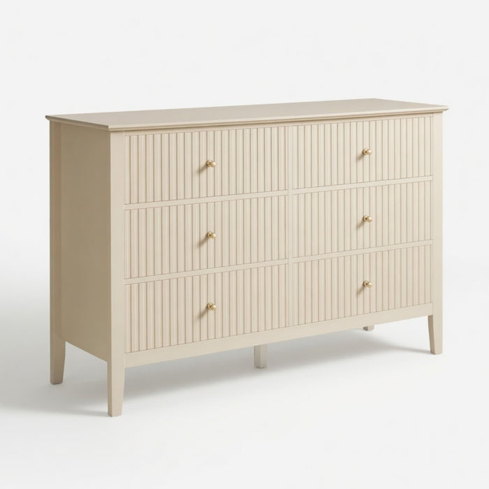 Modern 6 Drawer Fluted Dresser Home Essentials