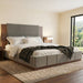Modern Upholstered Platform Bed With Extended Headboard Hearth and Haven