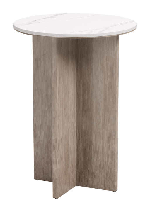 Oceanveil - Side Table - White / Light Brown Zuo Modern