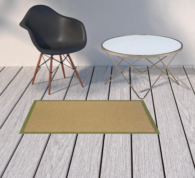 2' X 4' Stain Resistant Area Rug Outdoor / Indoor - Beige