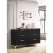 Lexie - 6 Drawer Rectangular Dresser - Black Furniture Max