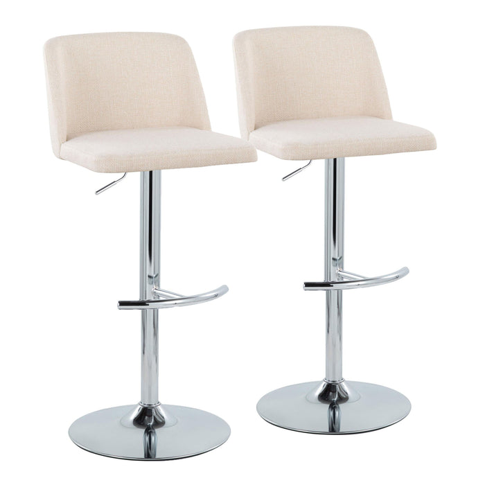 Toriano - Contemporary Adjustable Barstool With Swivel & Rounded T Footrest (Set of 2)